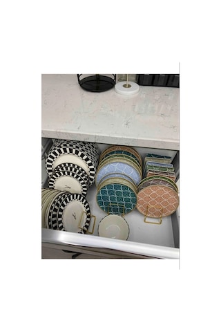 Magic Objects 9 Bölmeli Gold Tabaklık Düzenleyici - Bulaşıklık -fincan Altlığı Düzenleyici Siyah Siyah