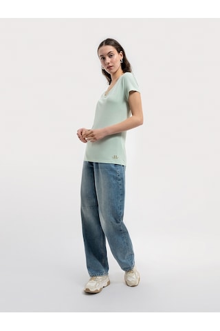 Regular Fit Kadın Tshirt K.kol Yeşil