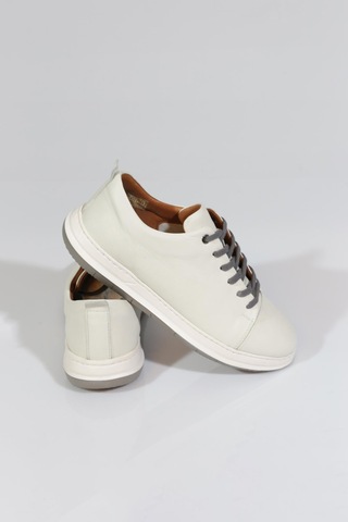 Dgn 20332 Erkek Bağcikli Sneaker Ayakkabi Kirli Beyaz