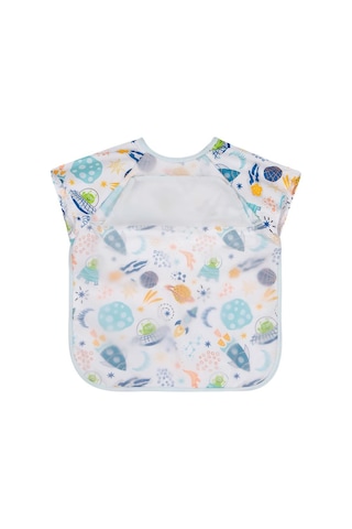 Civil Baby Kısa Kollu Space Baskılı Mama Önlüğü - Ekru Standart Ekru