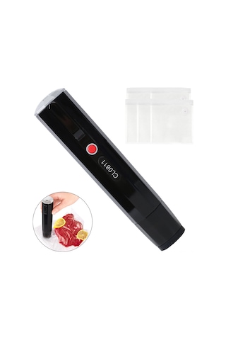 Reedark Taşınabilir Usb Şarjlı Vakum Makinesi - 5 Adet Saklama Poşeti İle Gıda Koruma Siyah