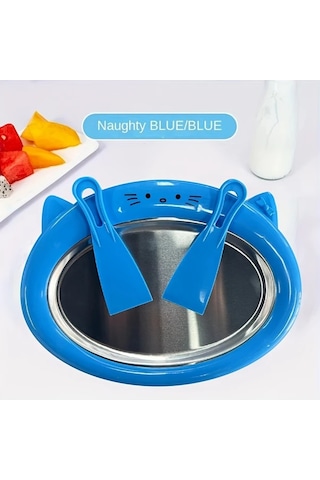 Willowhaven Mavi Gençler İçin Paslanmaz Çelik Dondurma Makinesi Dıy Yoğurt Sorbet Smoothie Kedi Tasarım