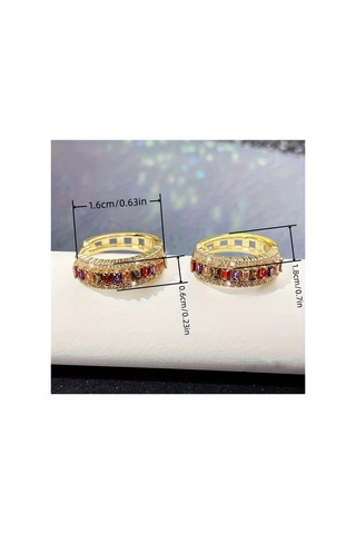 Glitz Gold - Renkli Zirkon Kristal Taşlı Özel Tasarım Şık Işıltılı Parıltılı Moda Hediye Gelin Küpe Siyah