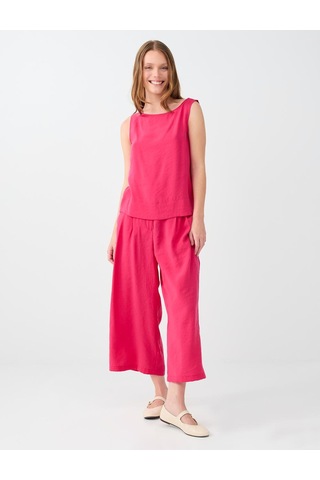 Jimmy Key Jimmy Key Fuşya Beli Fermuarlı Pile Detaylı Modal Pantolon 6sw188303667