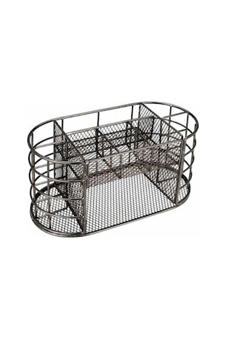 Temel Nikel Metal Mesh Masaüstü Organizer Çekmeceli Çok Bölmeli 22x11x11 Cm 9507b Koyu Gri