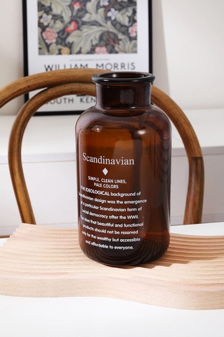 Scandinavian Amber Cam Vazo Kahverengi Kahverengi