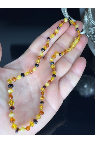 Damla Kehribar Bebek Kolye