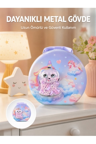 Şifreli Çocuk Para Kasası Metal Gövdeli Güvenli Kutu Çok Renkli