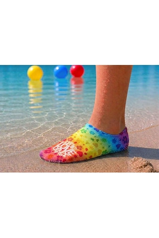 Gripptoes Kaymaz Damla Tabanlı Deniz&havuz Çorabı N1 Çok Renkli