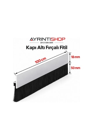 Ayrıntıshop Alüminyum Kapı Altı Fırça Fitil Boy Uzunluk 100 CM Kapı Altı Kıl Fırça Süpürgesi 5 CM
