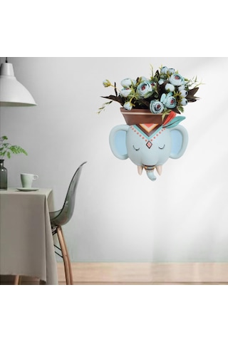 Suntek Magideal Etnik Hayvan Kafası Duvar Ekici Asılı Pot Reçine Fil