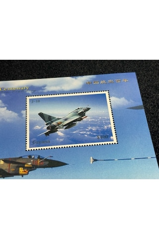 Guyana - 2010 - Chinese Aviation Centenary - Souvenir Sheet - Mnh Royal Aır Force Savaş Uçak Temal Teşhir Ürün