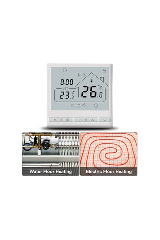 Padalink Beyaz 5+2 Haftalık Programlanabilir Led Ekranlı Akıllı Termostat, 3a Su Isıtma Kontrolü, Akıllı Sıcaklık Regülatörü 105 Modeli