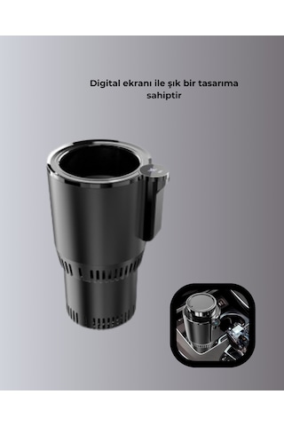 Araba Bardaklığı Isıtma Soğutma Ayarlı Çakmak Girişli Akıllı Model Çok Renkli