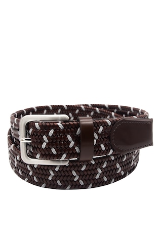 Pierre Cardin Premium Örgü Deri Kemer En 3,5 Cm Pc-1713 Kahverengi - Gri