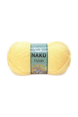 Tedar 5 Adet Vizon Premium Akrilik El Örgü İpi Yünü Renk No:215 Saman Sarı Najmaddin (No:1) 8.5Cm X 10.5 Cm