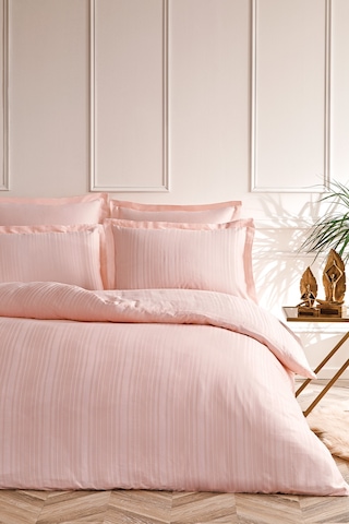 Puffy Melvin Çift Kişilik XL Bambu Saten Nevresim Takımı - Pudra