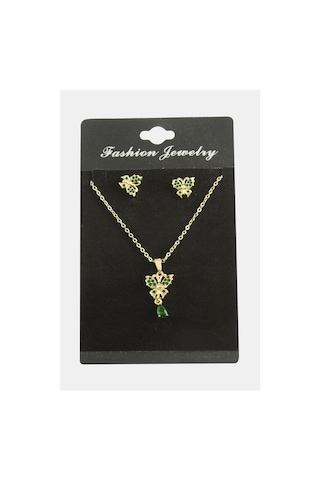 Kelebek Zirkon Taşlı Set Kolye çok renkli 54045611
