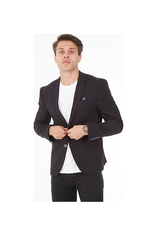 Sposo 5116 Dar Kalıp Örme Kumaş Siyah Erkek Blazer Ceket Siyah