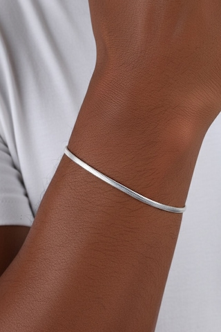 925 Ayar Gümüş Balık Sırtı Ezme İtalyan Model Erkek Zincir Bileklik Barcode Gümüş