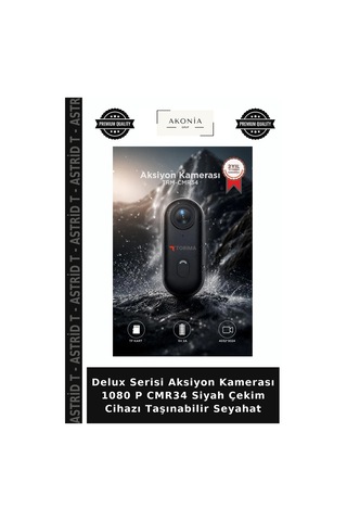 Delux Serisi Aksiyon Kamerası 1080 P Cmr34 Siyah Çekim Cihazı Taşınabilir Seyahat