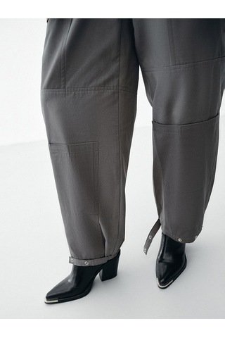 Lcw Limitless Gri Fonksiyonel Cepli Loose Fit Kadın Pantolon