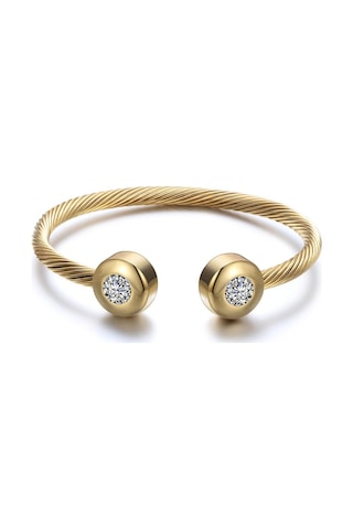 Kişiye Özel Kablolu Simetrik Yuvarlak Açılan İşlemeli Zirkonyum Bileklik