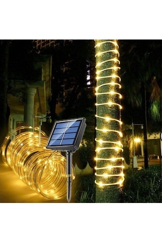 10 Metre Güneş Enerjili Hortum Led Işık Sarı