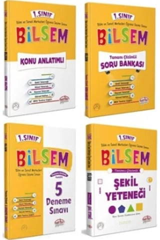 Editör Yayınları 1. Sınıf Bilsem Hazırlık Kitapları 4 lü Set