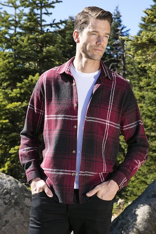 Buratti Ekoseli Uzun Kollu Slim Fit Kışlık Erkek Gömlek Cf21W112844 Bordo