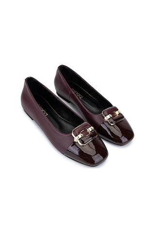 Tamer Tanca Kadın Hakiki Deri Bordo Babet Ayakkabı 1036 8027 Bn Ayk Sk25-26 Brd Dr/brd Rgn Bordo