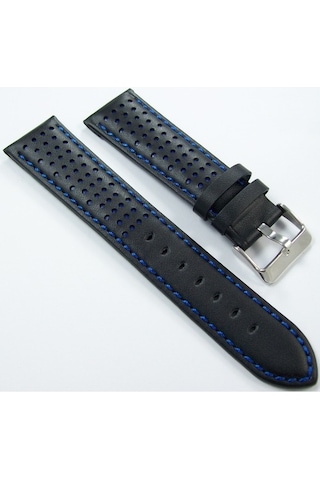 Bizon Deri Saat Kayışı 22Mm Kordon Siyah 1. Kalite Spor Lacivert