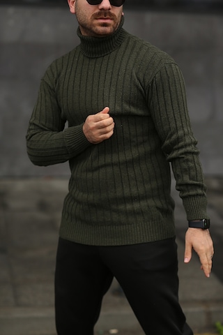 Martino Butik Unisex Balıkçı Yaka Triko Haki Kazak Haki