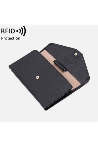 Yuntech01 2023 Yeni Siyah Rfıd Kişisel Belge Organizer - Pasaport, Bilet, Kredi Kartı, Telefon Ve Para Saklama Bölümleriyle Seyahat Cüzdanı Siyah