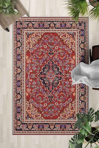 Yıkanabilir Kaymaz Taban Dijital Baskılı Halı Ve Yolluk Leke Tutmaz Salon & Mutfak Halısı - 0608 Bordo