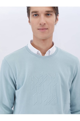 Kip Mint Bisiklet Yaka Baskılı Sweatshırt Çok Renkli