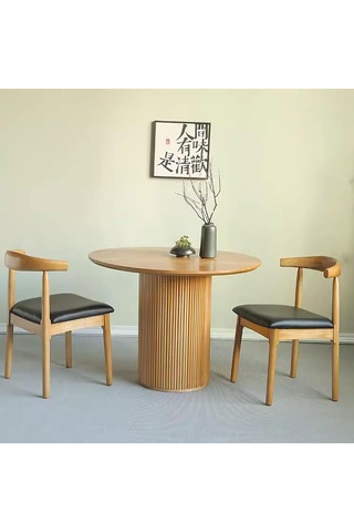 Breeze Yuvarlak Ahşap Bohem Masa 90x90 Naturel