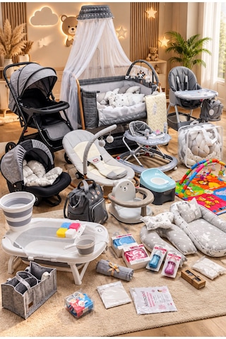 57 Parça Teddy Yeni Doğan Bebek Çeyiz Seti Full Set Bebeğiniz İçin Gerekli Olan Her Şey