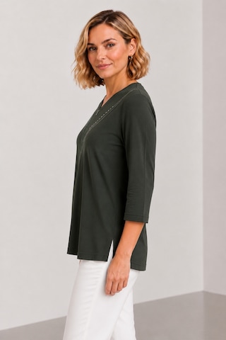 Bihan Store Kadın V Yaka Taş İşlemeli Ges Kol Bluz Y26-254 Yeşil