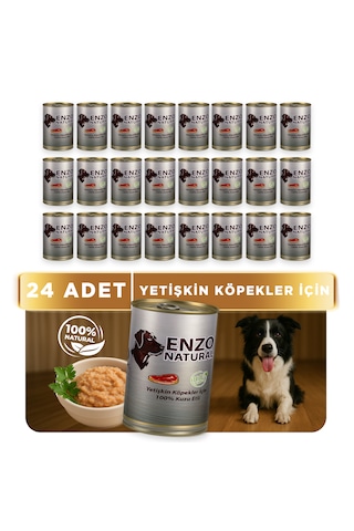 Enzo Natural Kuzu Etli Yaş Köpek Maması 410 Gr X 24