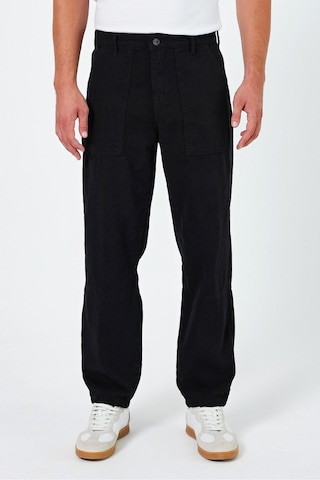 Tarz Cool Erkek Düz Baggy Jean Pantolon Siyah