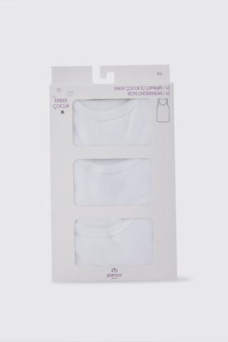 Panço Erkek Çocuk Kalın Askılı Beyaz 3'lü Atlet 2502BK14018