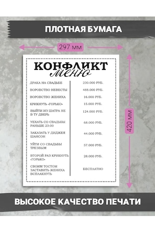 Posuta Poster Tabelası Düğün Yazılı Mizahi Menü 440283950