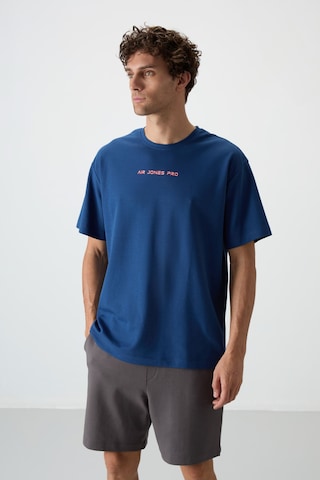 Air Jones Tommy Life Parlament Pamuklu Kalın Yüzeyi Dokulu Oversize Fit Baskılı Erkek T-shirt - 88364 Parlament
