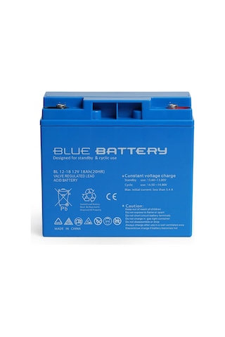 Blue Battery 12V 18 Amper Bakımsız Kuru Akü Ups Aküsü