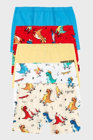 Lela  Desenli Streç Pamuklu 5 Li Paket Erkek Çocuk Boxer 6651005Dino Çok Renkli