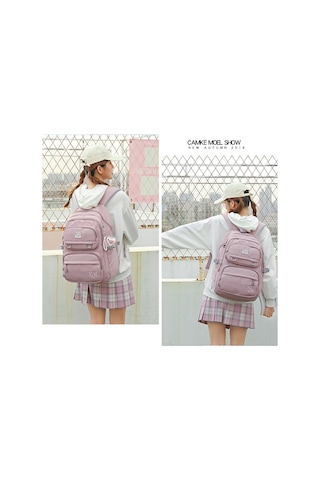 Büyük Kapasiteli Omuz Çantası Öğrenci Okul Çantası Mor