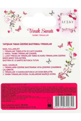 Lukky Kalp Baskılı Yapışkanlı Takma Tırnak Seti