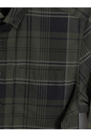 Lcwaıkıkı Classic Haki Regular Fit Ekose Erkek Gömlek