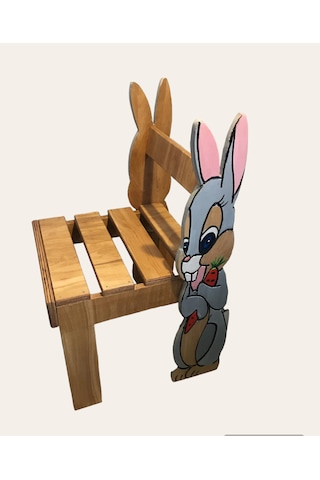 Rabbit Ahşap Tamamı El Yapımı Çocuk Sandalyesi